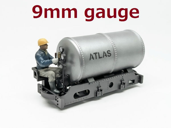 #1281 O-9mm(On18) ATLAS-mini compressed air locomotive kit, RTR drive unit