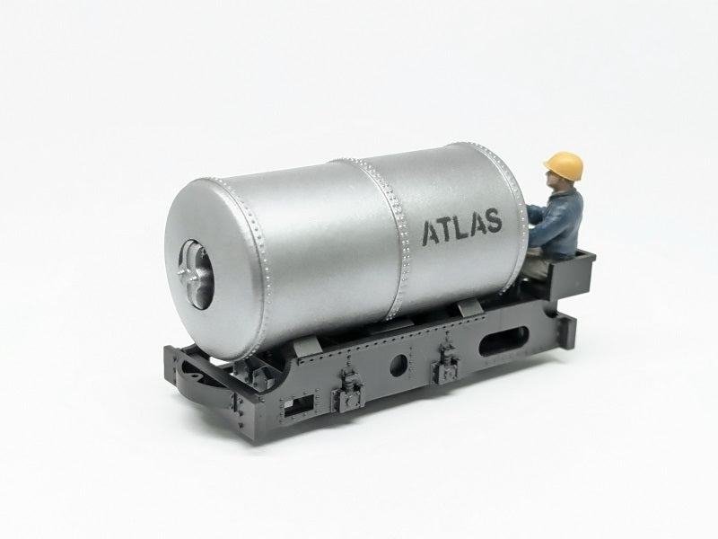 #1281 O-9mm(On18) ATLAS-mini compressed air locomotive kit, RTR drive ...