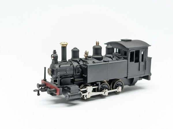 #1331 N gauge Baldwin 0-6-0 side tanks, steel cab, RTR drive chassis